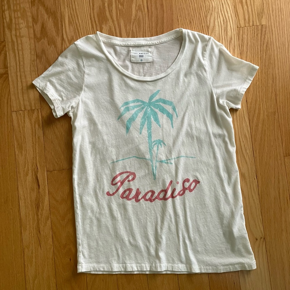 Sol Angeles Cream Short Sleeve Tee size S